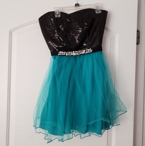 Short Black and Teal Dress